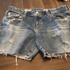 AG custom denim distressed shorts 31R.